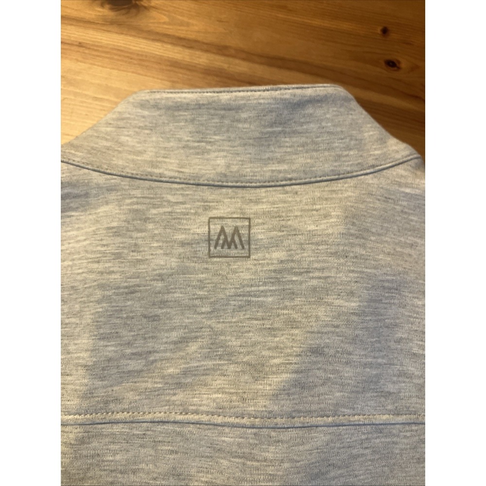 Mizzen+Main ProFlex Performance Full Zip Vest Men's Heather Gray Golf XL Logo - Picture 7 of 8